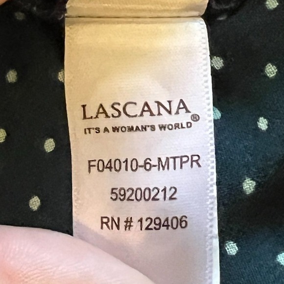 Lascana Green Polka Dot Ruffle High Neck Sheer Button Up Chiffon Blouse Sz 6 - Picture 13 of 13